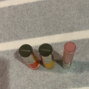 Clarins Lip Balm & Gloss Trio - Pink, Orange, Yellow